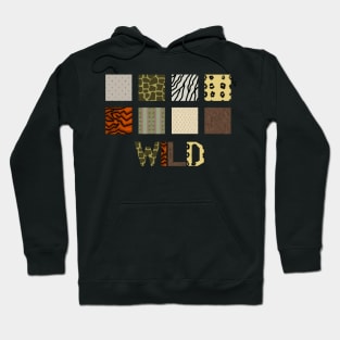 Wild Animal Print Blocks with Text Hoodie